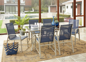 Paloma Steel Patio Dining Chairs - Navy