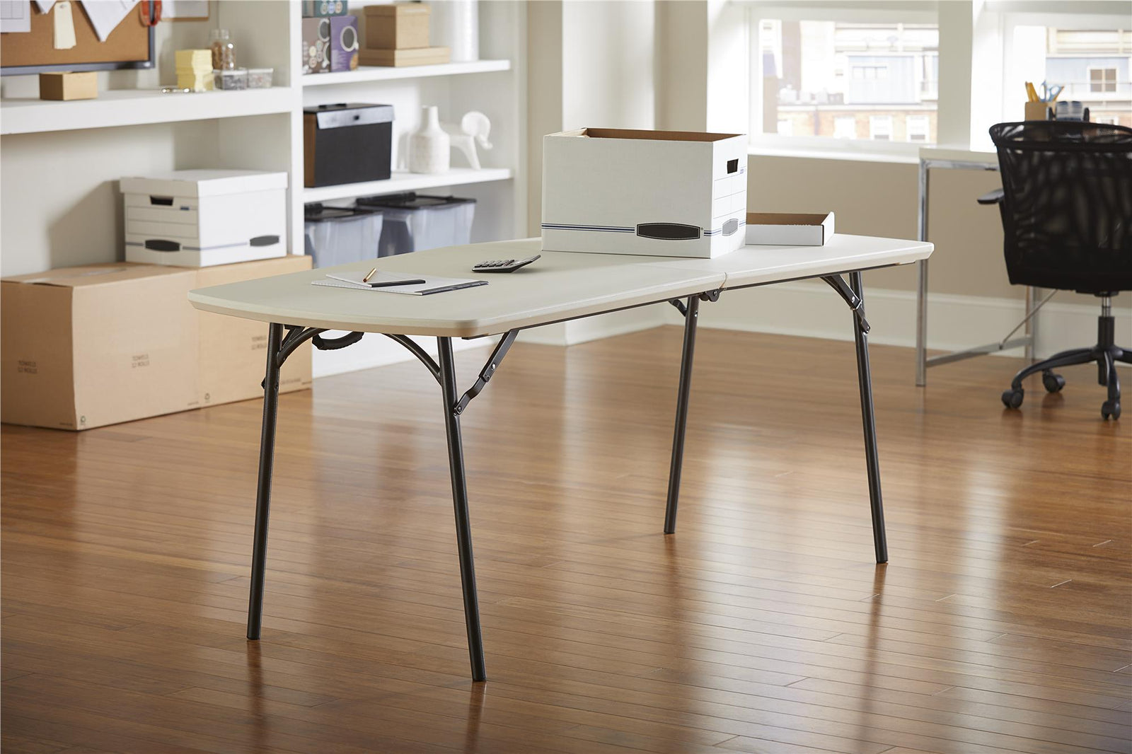 Diamond Series 6 ft. x 30 in. Fold-in-Half Banquet Table - White - N/A