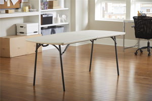 Diamond Series 6 ft. x 30 in. Fold-in-Half Banquet Table - White - N/A