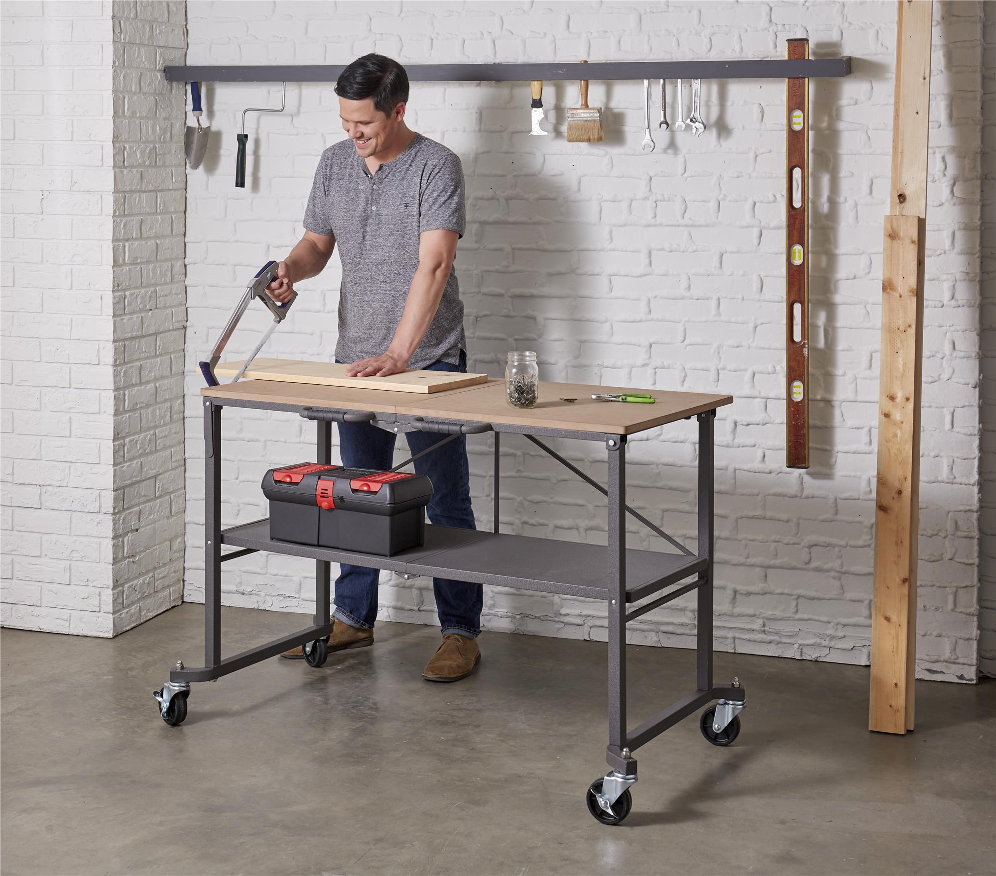 Lightweight Work Table SmartFold Portable Workbench / Folding Utility Table - Cosco