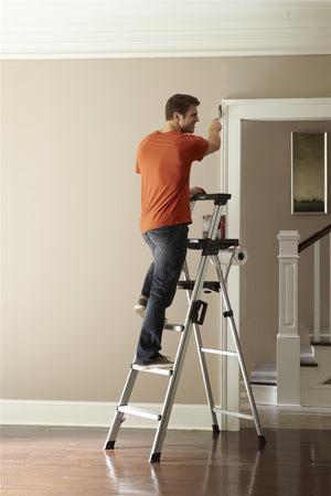 6-foot Signature Series Step Ladder - Aluminum/Black - 3 Step 