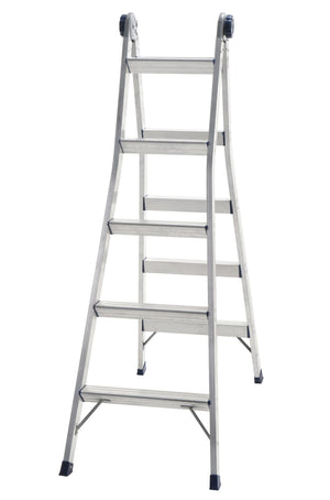 2-in-1 Step and Extension Ladder, 10 ft. 11 in. Reach - Aluminum/Black - 14ft 