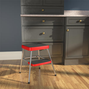 Stylaire Retro Two-Step Step Stool - Red - 1-Pack
