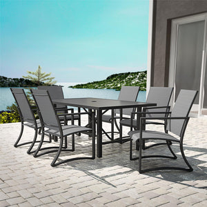 7 Piece Patio Dining Set - Charcoal - N/A