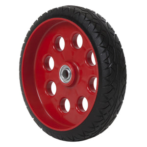 10 Inch Low Profile Replacement Wheels for Hand Trucks, Flat-Free - Red - 2-Pack