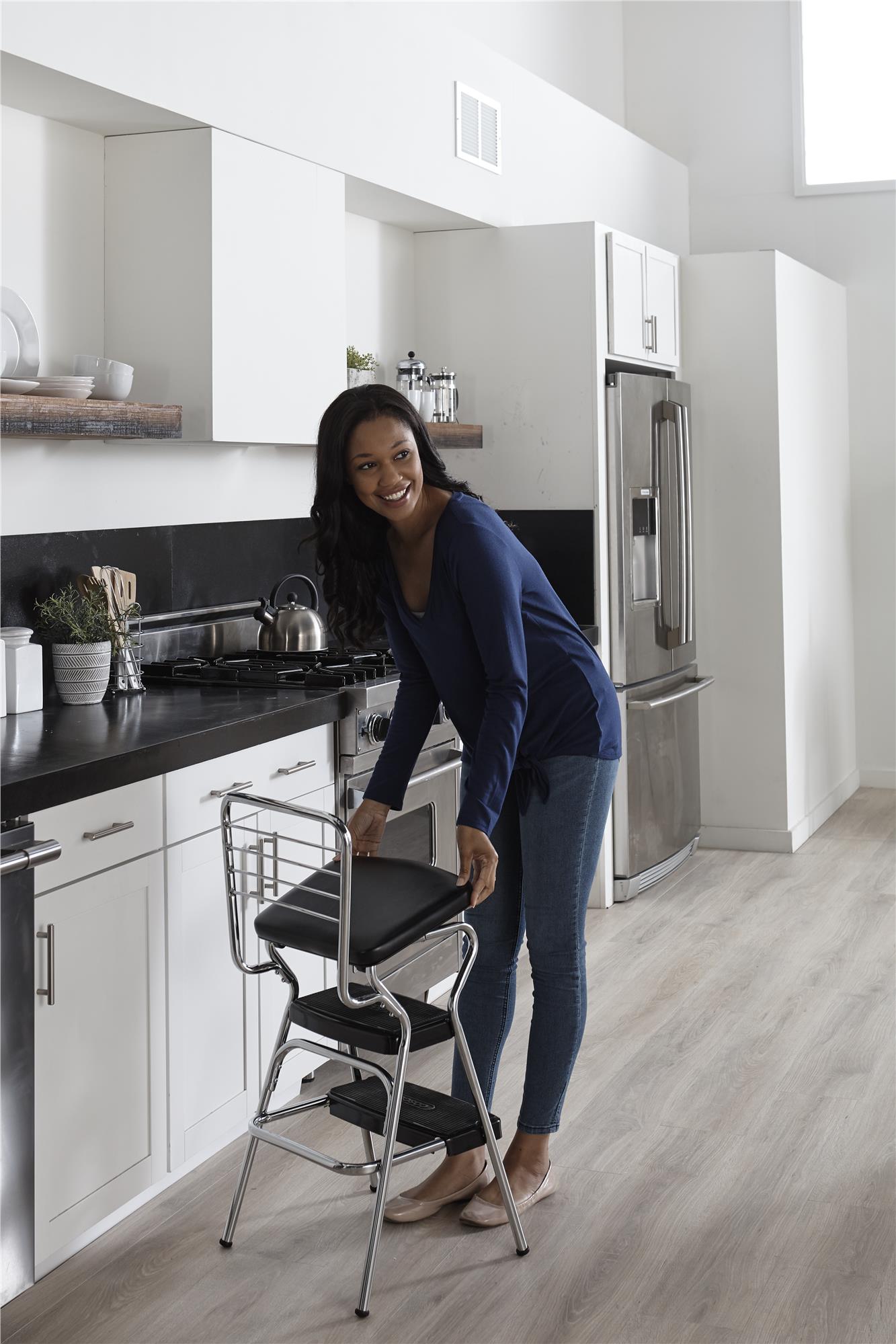 Vintage Kitchen Stool Chair COSCO Stylaire Retro Chair Step Stool