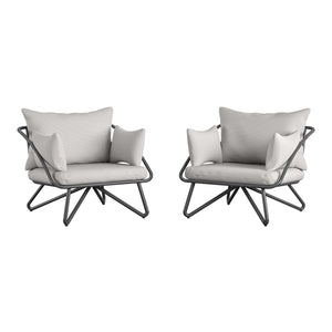 Novogratz Teddi Outdoor Lounge Chairs - Charcoal