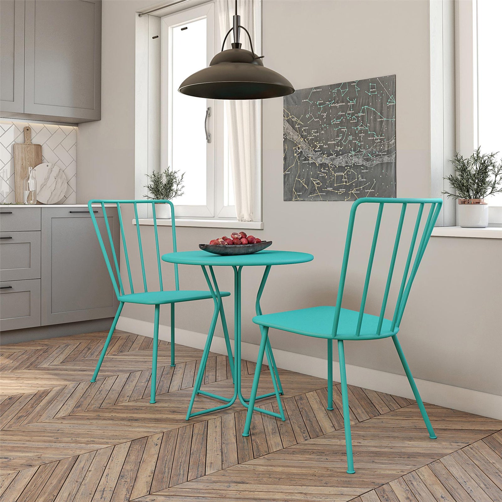 Novogratz Heidi 3 Piece Bistro Set - Turquoise - 3 Piece