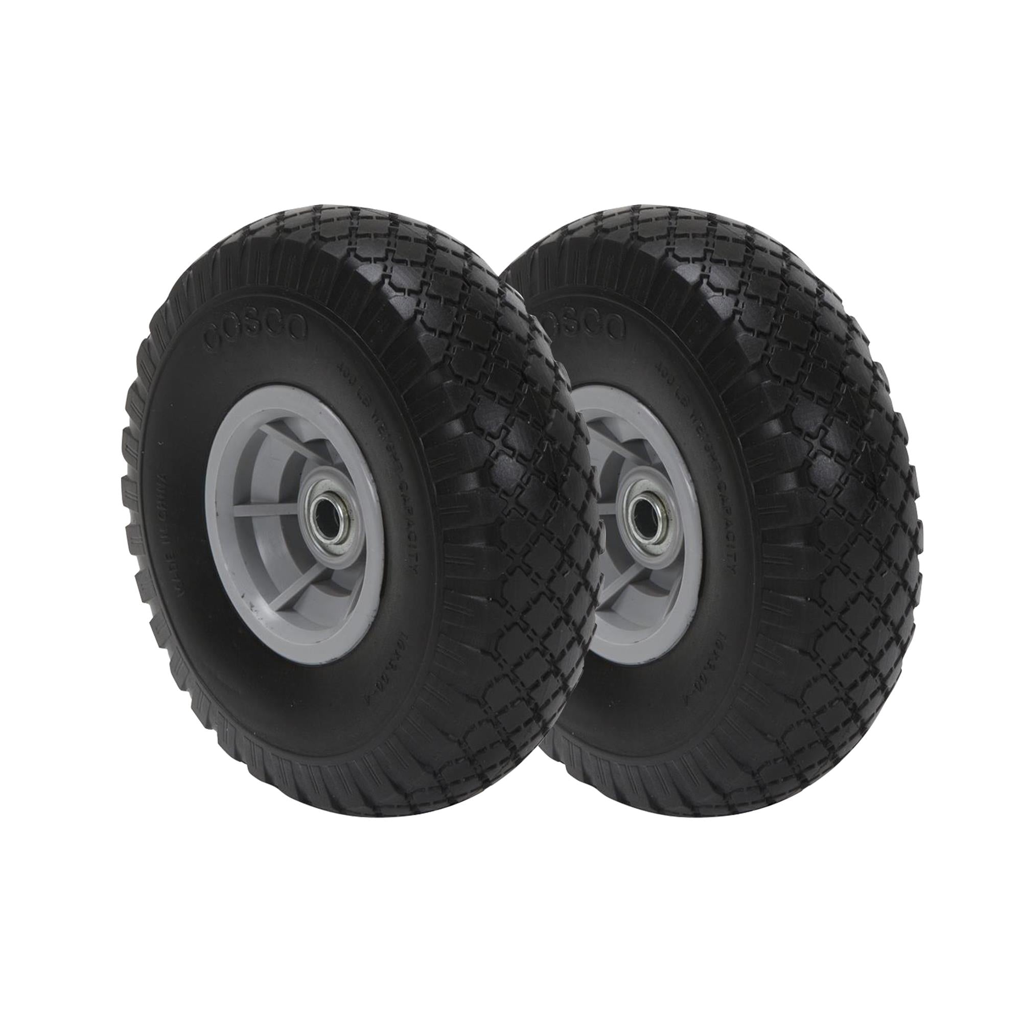 10-Inch Flat-Free Replacement Wheel for Hand Trucks - Black - N/A