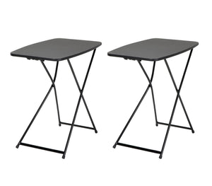18” x 26” Adjustable Height Personal Folding Tailgate Table - Black - 2-Pack