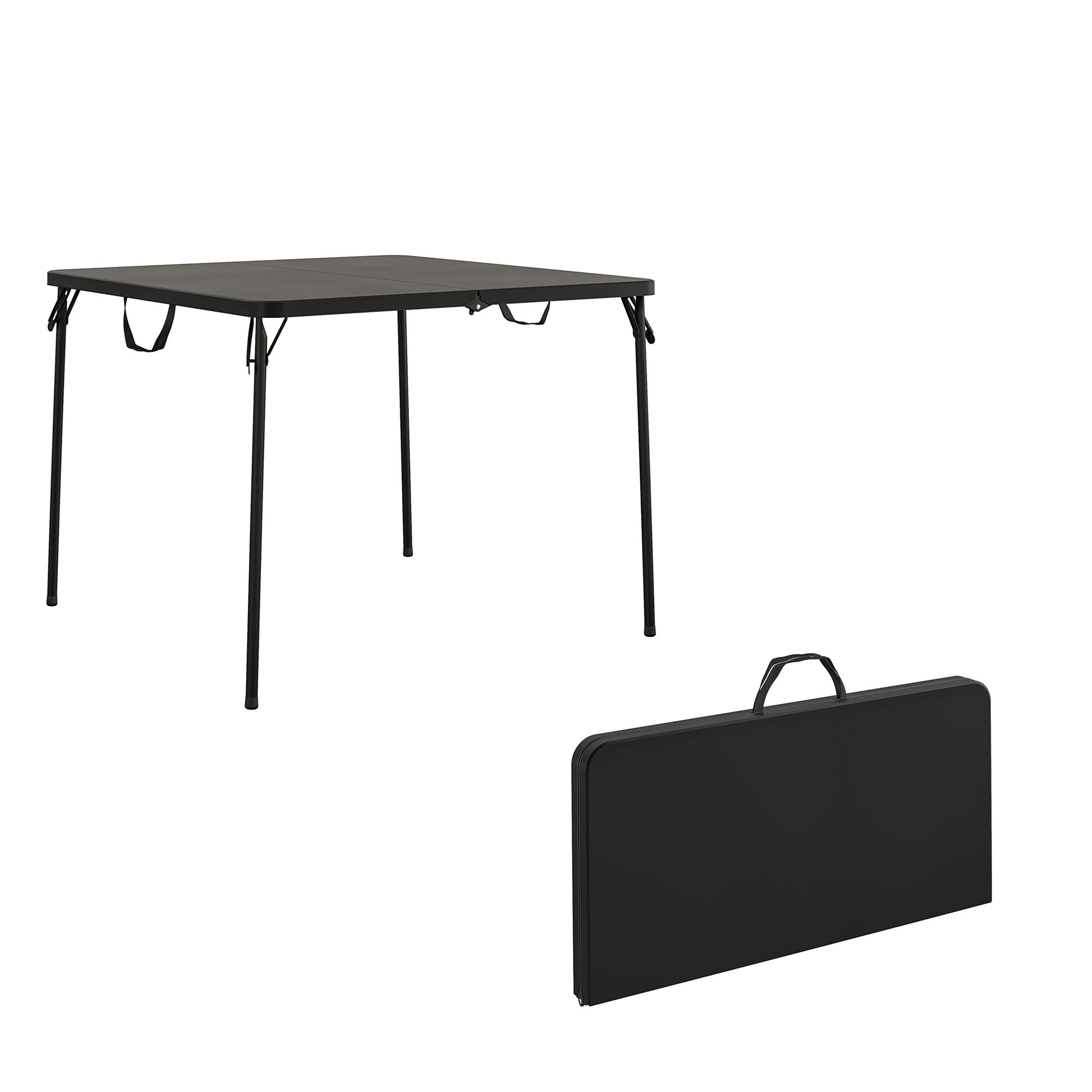 XL 38.5" Fold-in-Half Card Table w/ Handle - Black - 1-Pack
