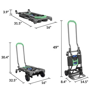 Shifter Multi-Position Folding Hand Truck and Cart - Green - N/A