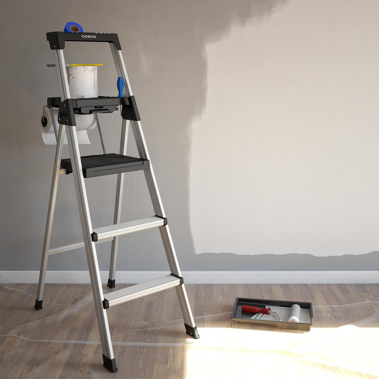 5' Premium Step Ladder - Black / Silver - 1-Pack