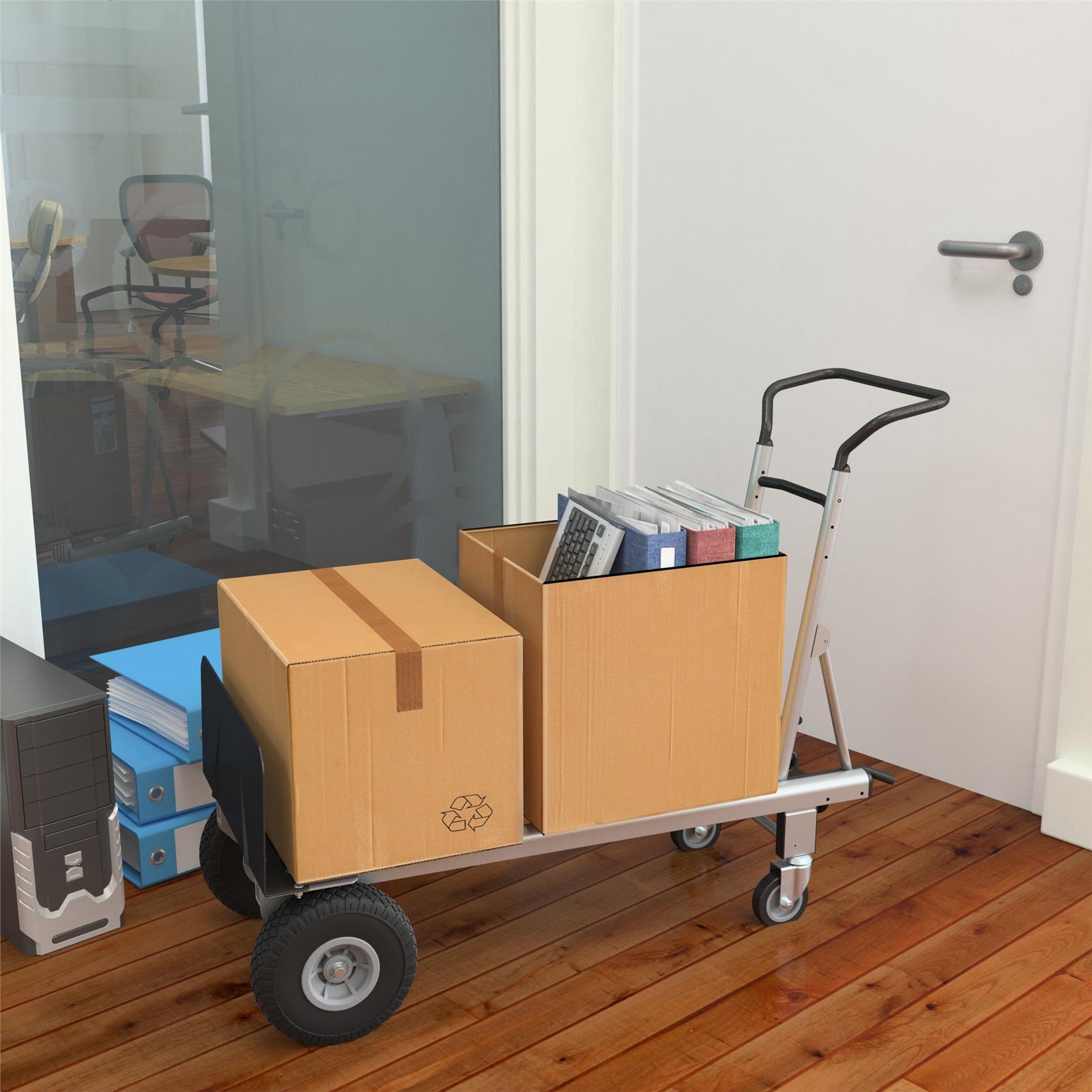 2-in-1 Hybrid Handtruck - Silver
