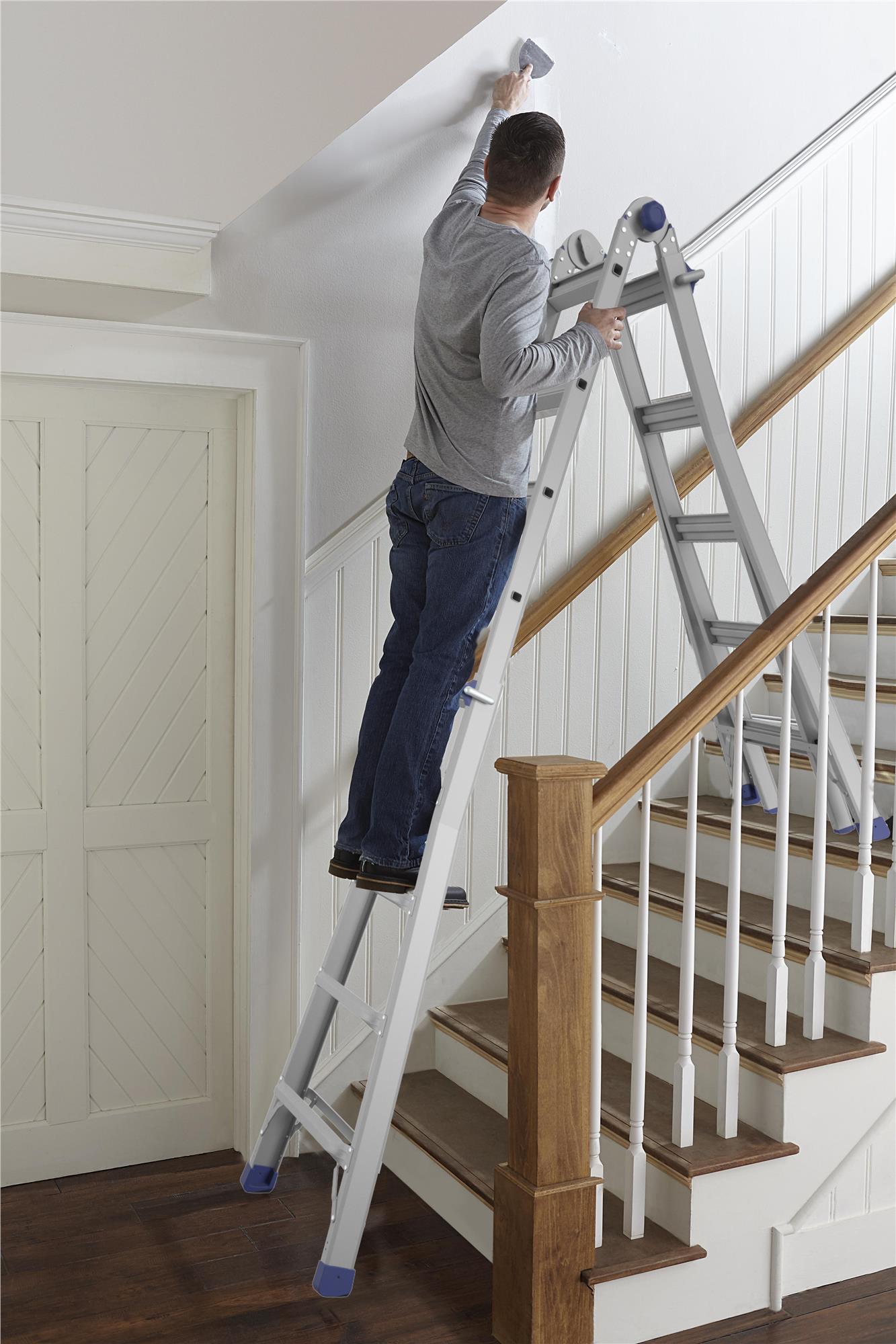22 Ft. Height Multi-Position Ladder - Silver