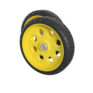 10 Inch Low Profile Replacement Wheels for Hand Trucks, Flat-Free - Yellow - 2-Pack