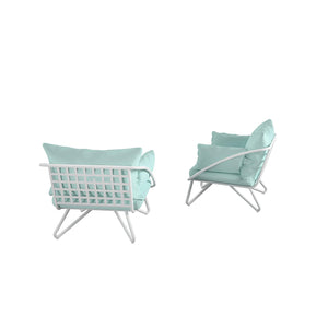 Novogratz Teddi Outdoor Lounge Chairs - Aqua Haze