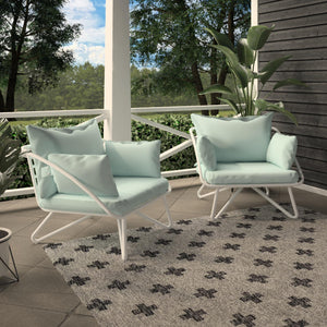Novogratz Teddi Outdoor Lounge Chairs - Aqua Haze