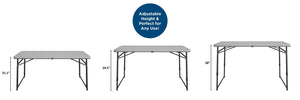 4 ft. Fold-in-Half Utility Table - Gray - 1-Pack
