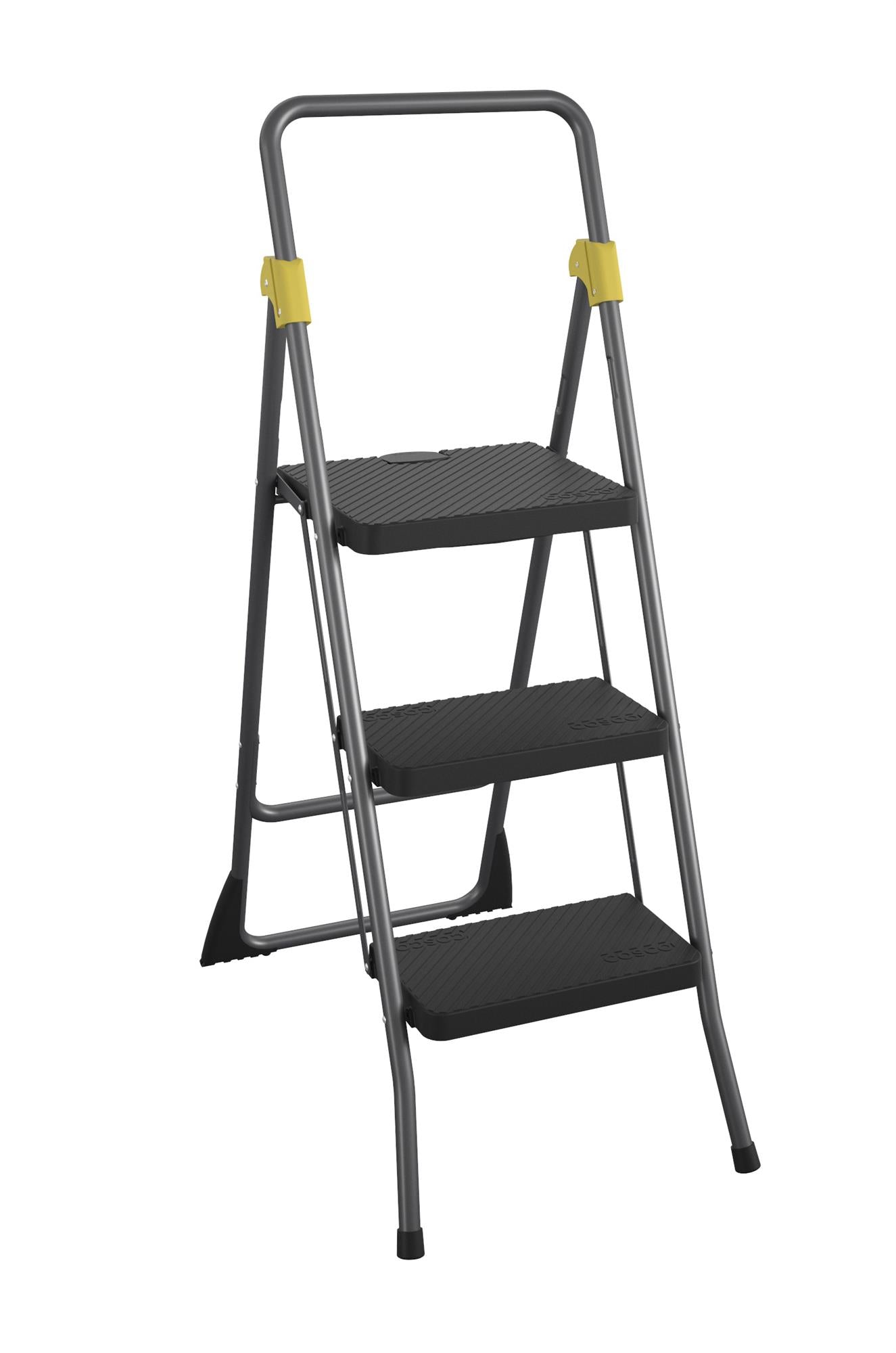 Three-Step Folding Step Stool - Black/Yellow