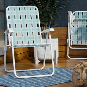 Novogratz Priscilla Folding Chairs, 2-pack - Aqua Haze - 2-Pack