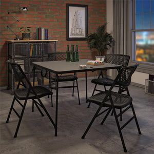 Ultra Comfort Commercial XL Plastic Folding Chair - Black - 4-Pack