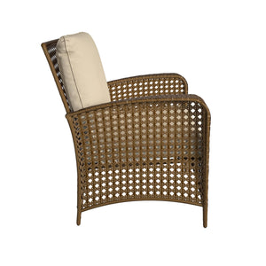Lakewood Ranch Steel Woven Wicker Lounge Chairs - Tan - N/A