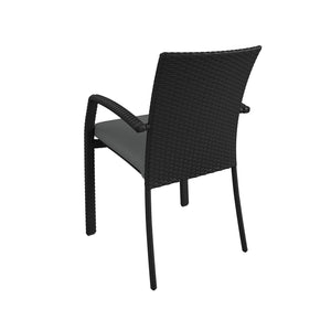 Lakewood Ranch Stacking Dining Chairs with Cushions - Black