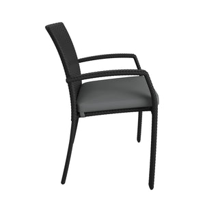 Lakewood Ranch Stacking Dining Chairs with Cushions - Black