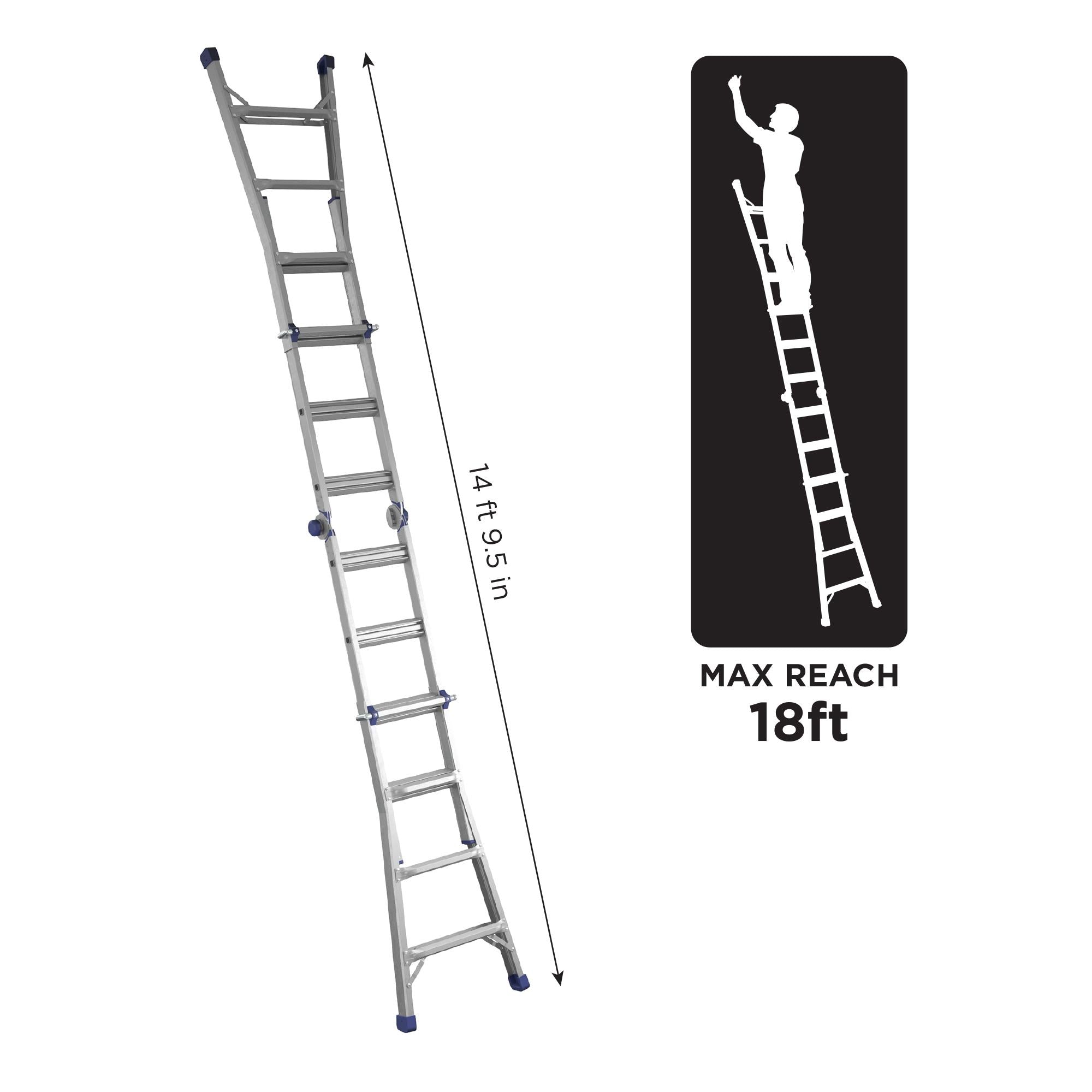 Multi Height Ladder 18 Ft. Height Multi-Position Ladder - Cosco