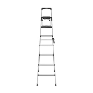 8-foot Signature Series Step Ladder - Aluminum/Black - 3 Step with Tray