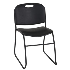 Commercial Contoured Resin Back Stacking Chair - Black - N/A