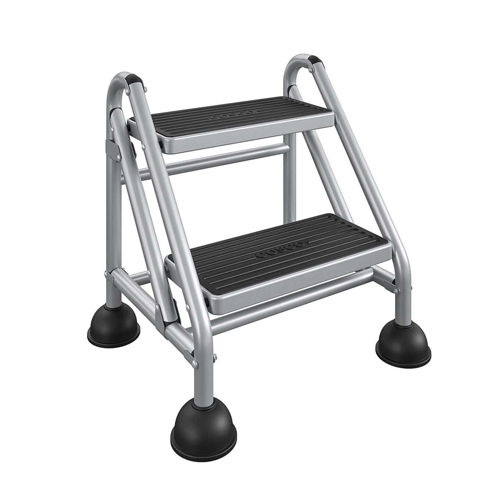 Two-Step Commercial Rolling Step Ladder - Graphite Grey
