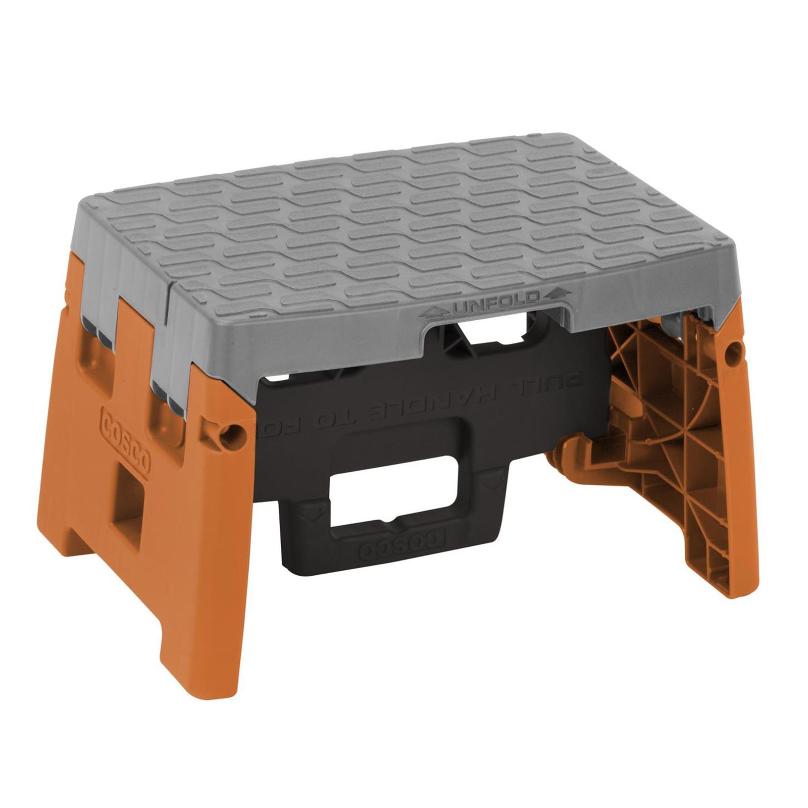 One-Step Molded Folding Step Stool - Orange