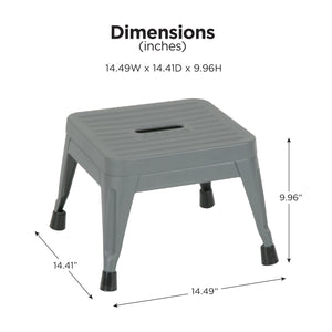One-Step Stackable Steel Step Stool - Gray