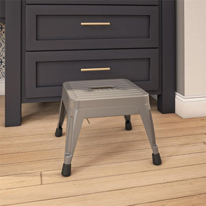 One-Step Stackable Steel Step Stool - Gray