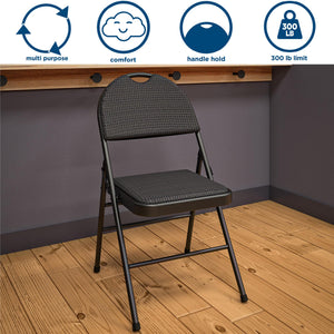 XL Comfort Fabric Padded Folding Chair - Times - 4-Pack