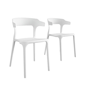 Novogratz Felix Stacking Dining Chairs - Charcoal - 2-Pack