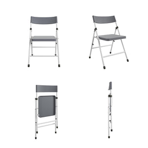 Kid's Pinch-Free Resin Folding Chair - Cool Gray - 4-Pack