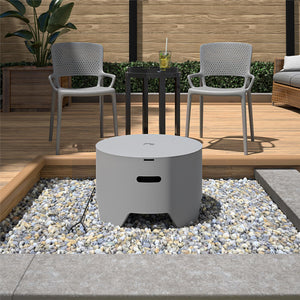COSCO Outdoor 23" Round Wood Burning Fire Pit with Rain Cover and Accessories, Steel, Gray - Gray