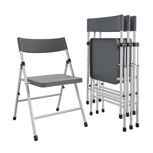 Kid's Pinch-Free Resin Folding Chair - Cool Gray - 4-Pack