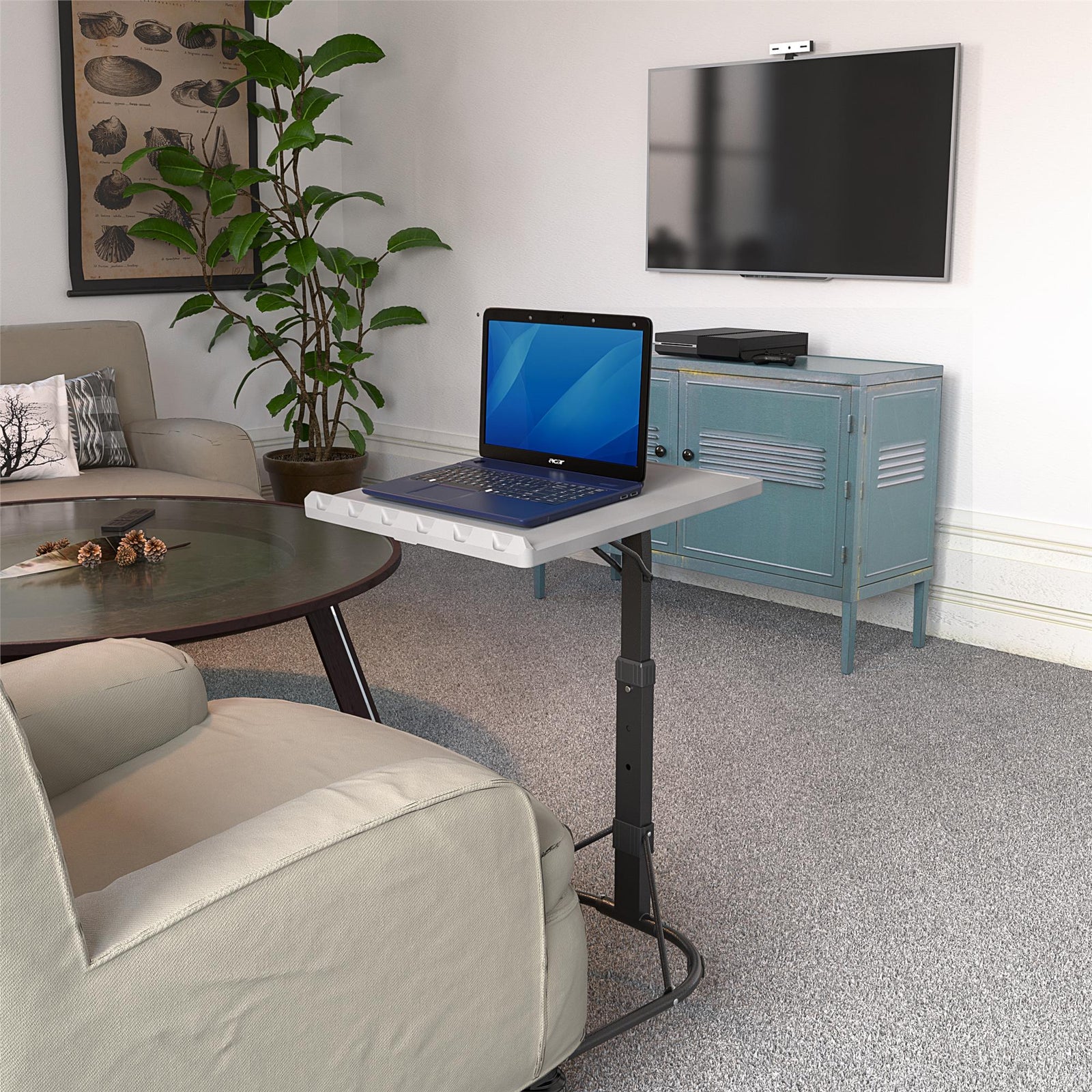 Adjustable Height Personal Folding Activity Table - Gray - 1-Pack