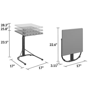 Adjustable Height Personal Folding Activity Table - Gray - 1-Pack