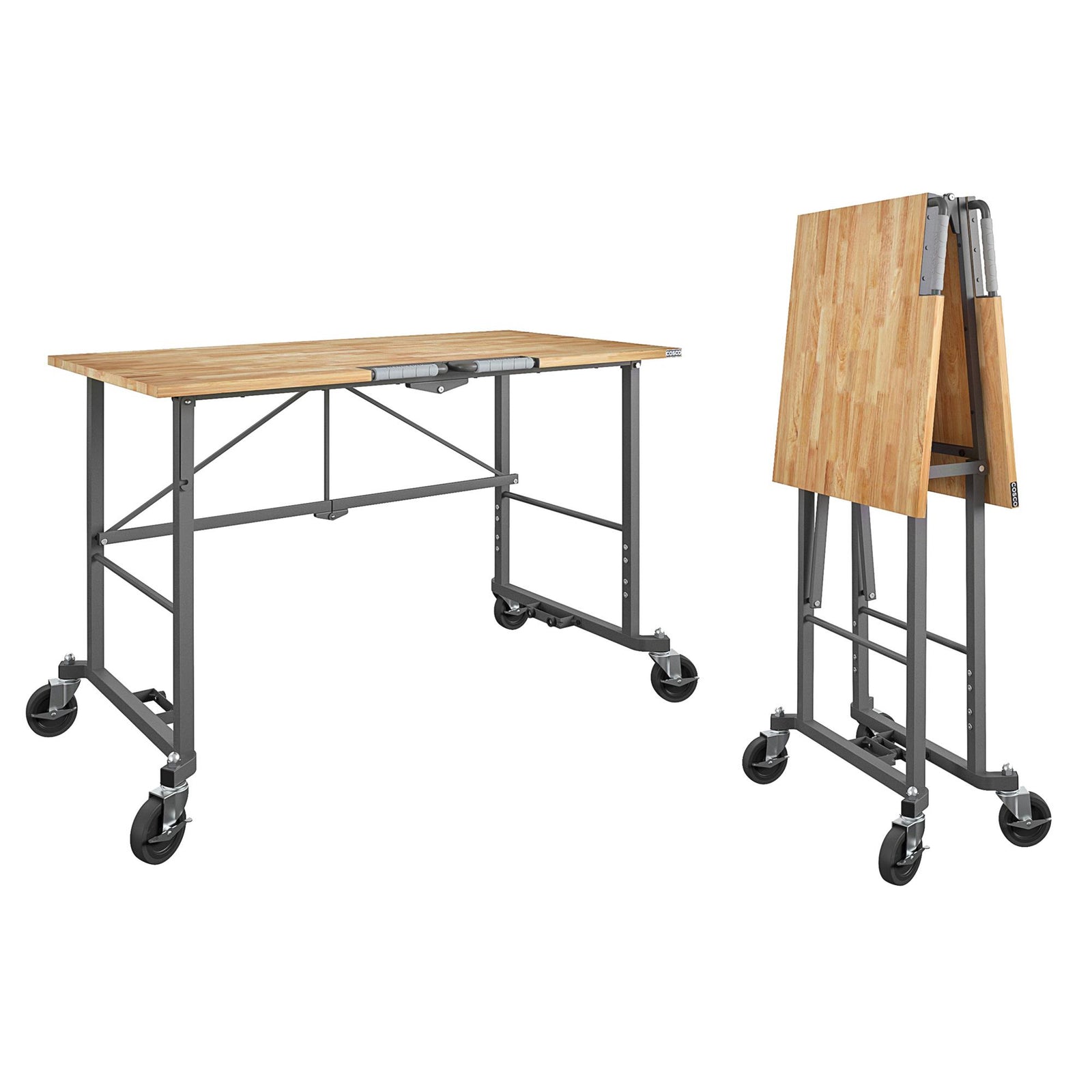 Smartfold Portable Folding Workbench with Hardwood Top - Alabaster Pine