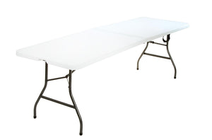 Deluxe 8 foot x 30 inch Fold-in-Half Blow Molded Table - Black - 8’ FIH