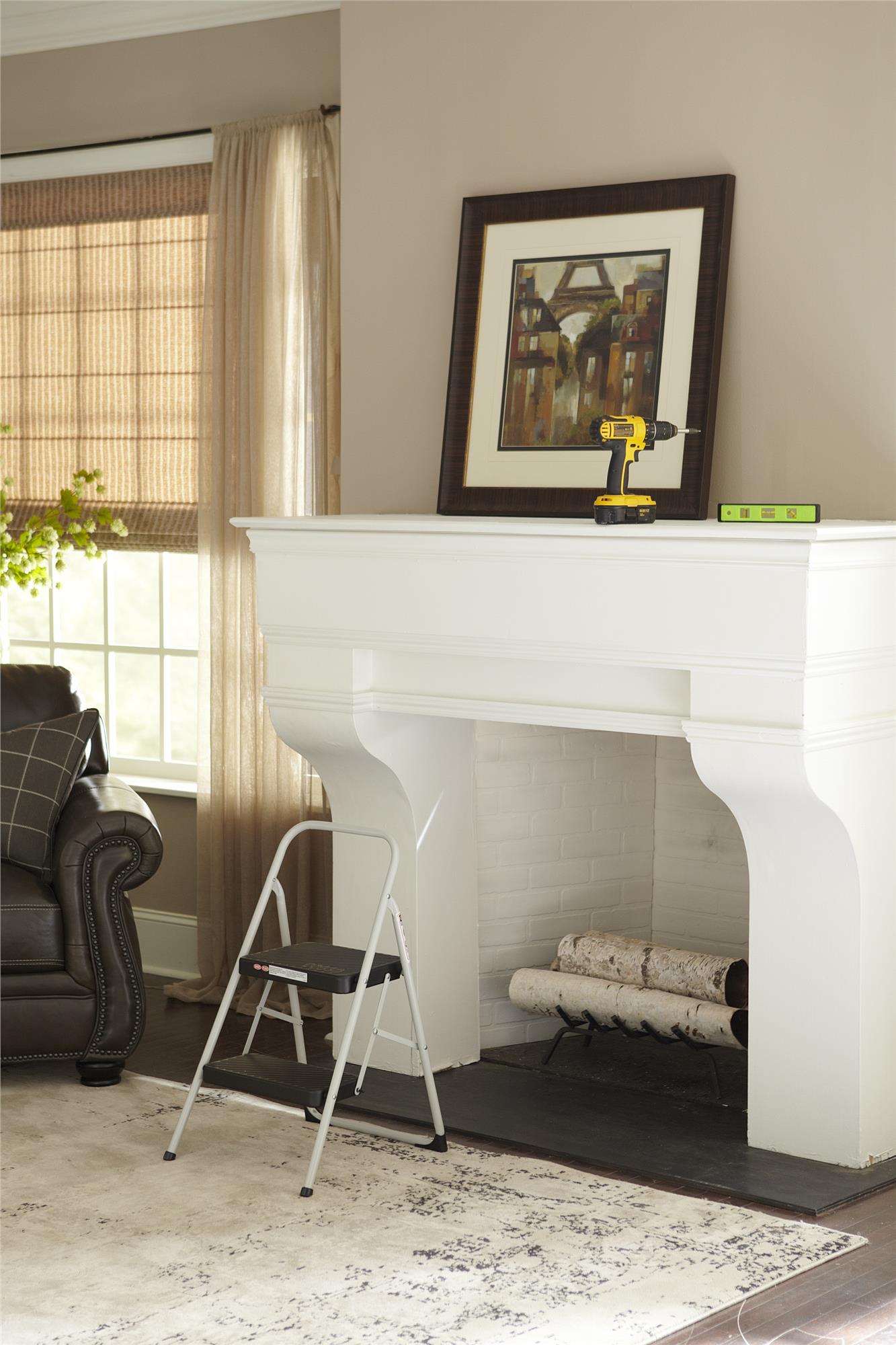 Two-Step Household Folding Step Stool - Cool Gray Frame/Black Steps/Di - 2 Step