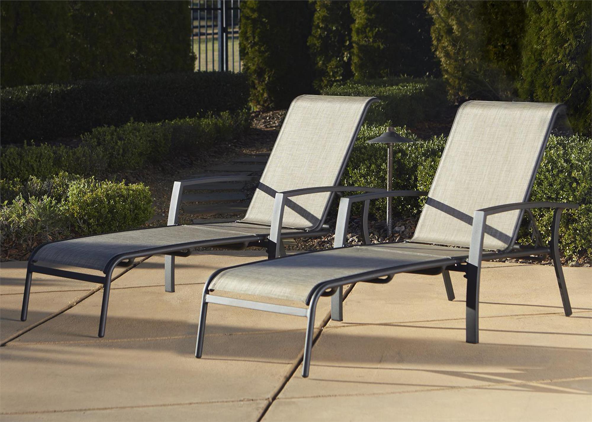 Adjustable Aluminum Chaise Lounge Chair - Brown - N/A