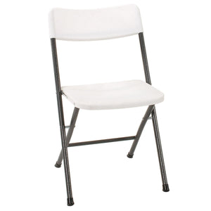 Resin Folding Chair with Molded Seat and Back - White/Speckle Pewter - 4-Pack