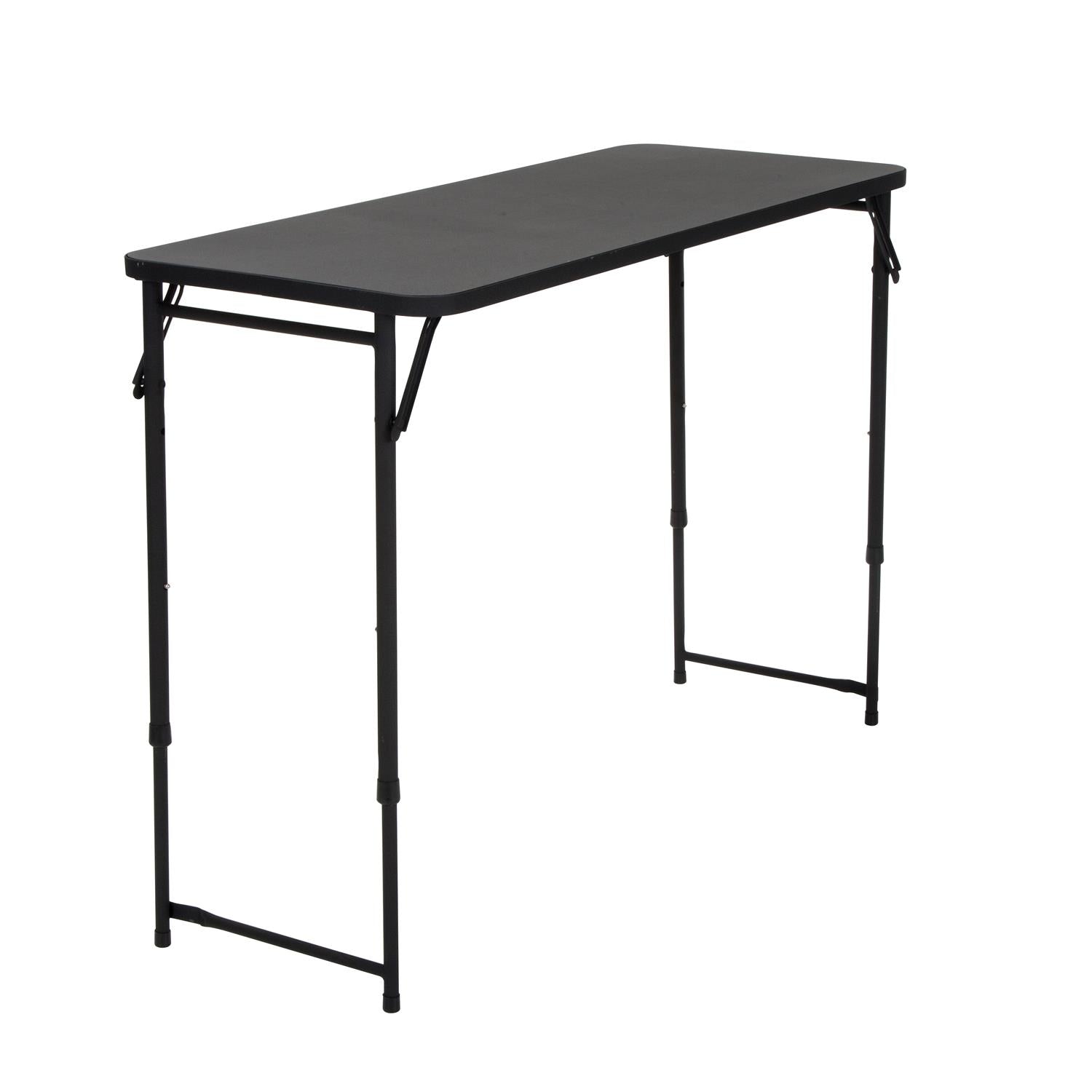 20" x 48" Adjustable Height PVC Top Table - Black - 20” x 48”