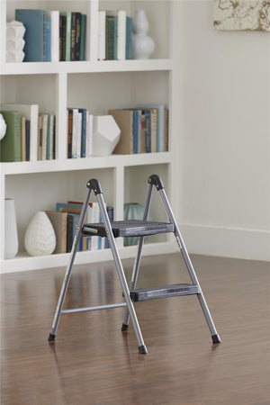 Two-Step Step Stool without Handle - Platinum/Black - N/A